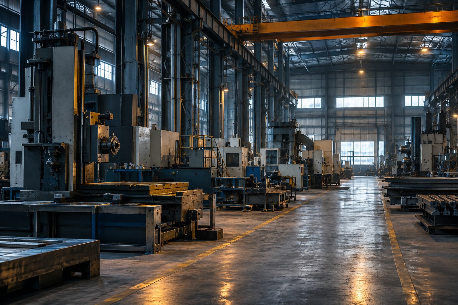Illustration de synthèse : Vue d’un atelier industriel et de ses machines